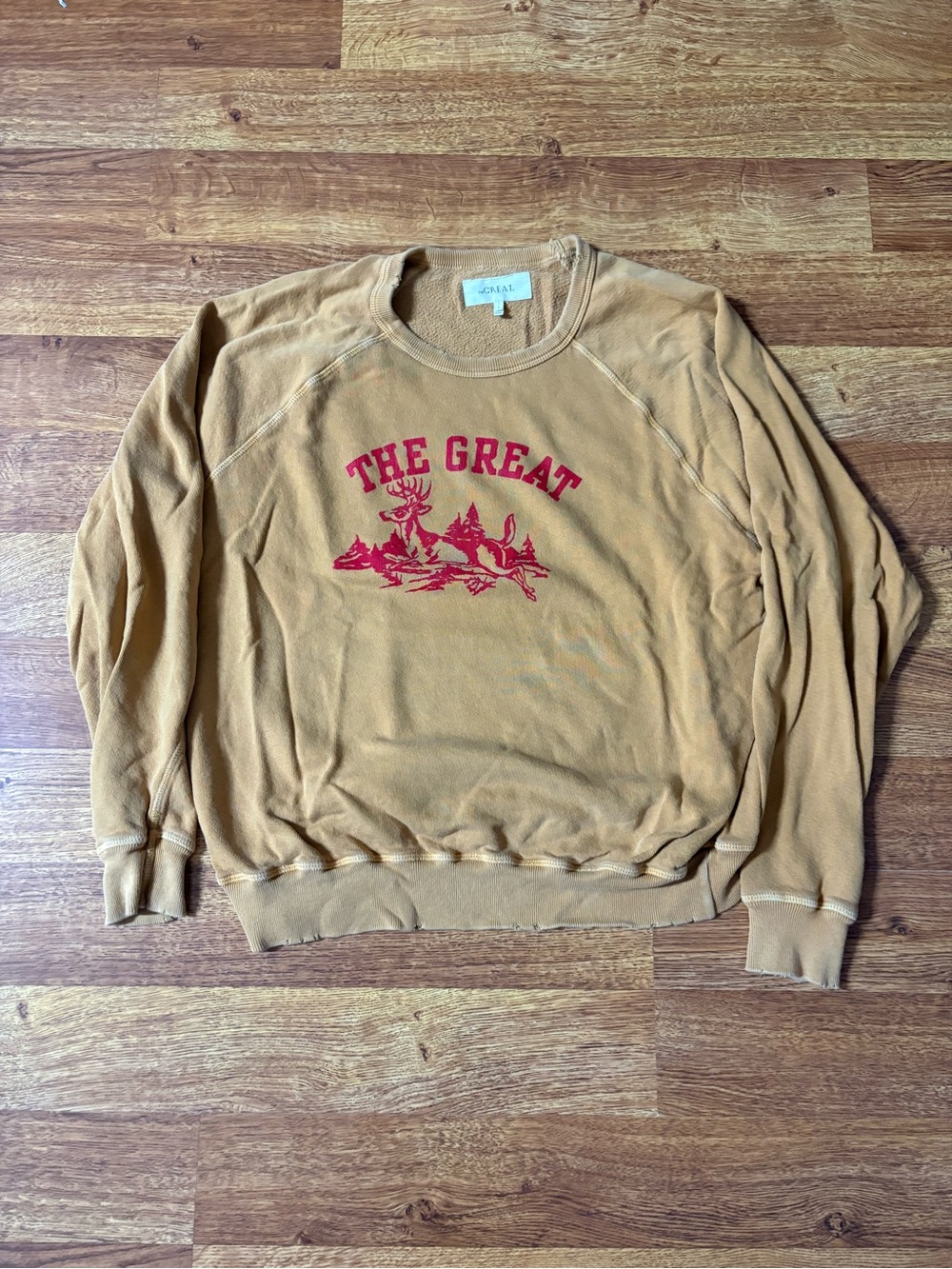 The GREAT. Deer Distressed Sweatshirt Size 3 Made in USA
